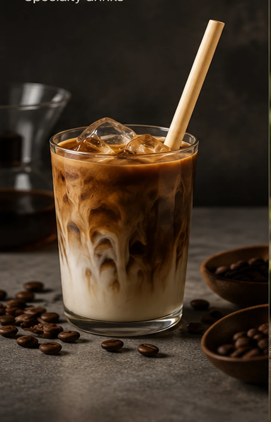 Iced craft coffee with LIRA reed straw