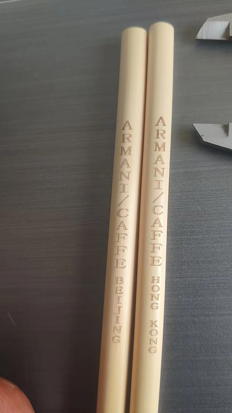 Engraved reed straws for premium café service